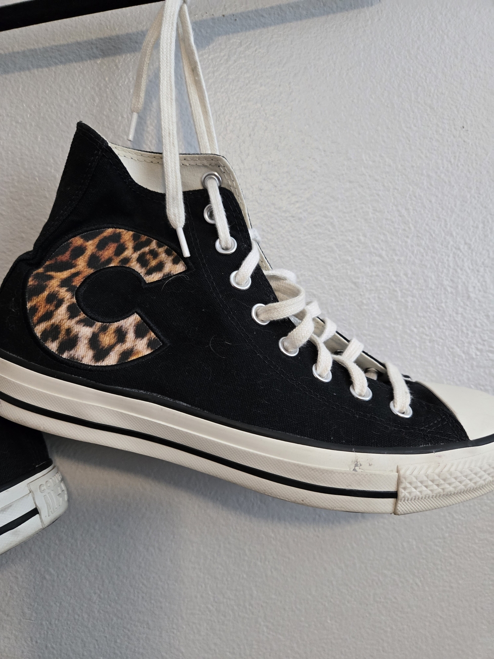 Converse Chuck Taylor All Star Black High Top Leopard C Sneakers Size 10 Men 8 - Picture 7 of 12